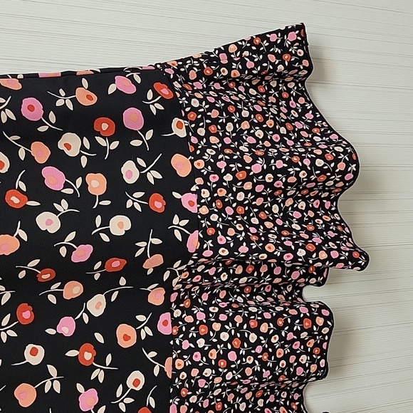 Talbots Pink Ruffled Floral Sheath Midi Dress Womens Sz 2 Polyester - Picture 5 of 9